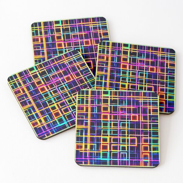 Item preview, Neon Square Patterns designed and sold by Health And Fitness Posts e-Store.
