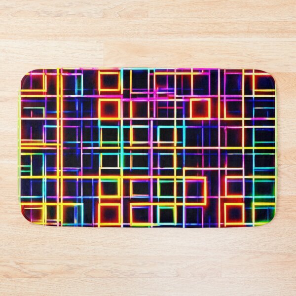 Item preview, Neon Square Patterns designed and sold by Health And Fitness Posts e-Store.
