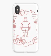 Fat boy, sports equipment. Activities for children iPhone Case/Skin