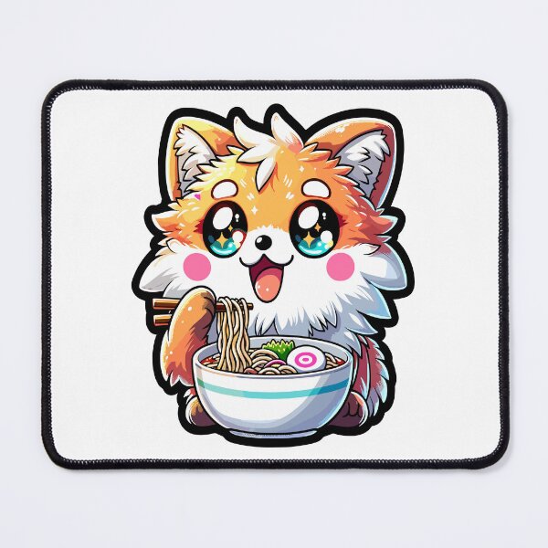 Item preview, Cute Fox Kawaii Eat Sushi Ramen Japanese Food Anime designed and sold by Artistoos.
