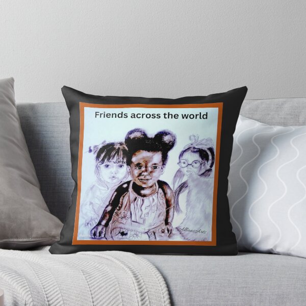 Item preview, Friends across the world portrait by AllansArts designed and sold by AllansArts.