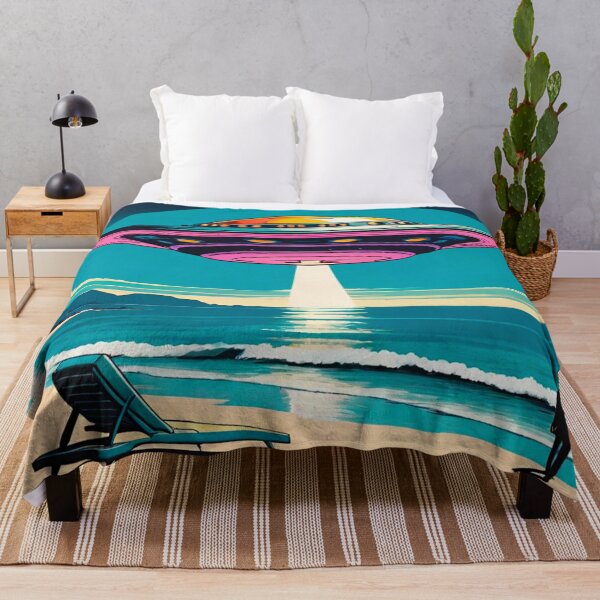 Item preview, Coastal Encounter: UFO Over Rolling Waves designed and sold by GrizzlyCollective.