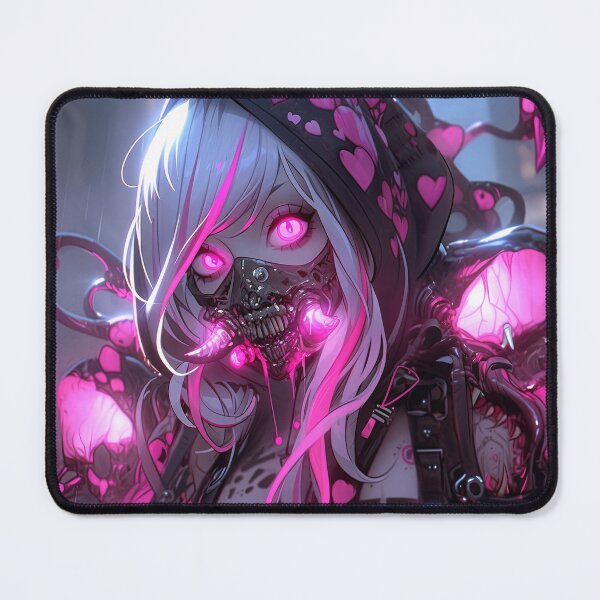 Item preview, Radiant Pink Cyberpunk Horror Anime Girl designed and sold by bubblegoth.