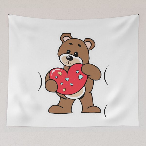 Item preview, Crochet Teddy Bear with Heart Nursery Style designed and sold by NiftyWrx.