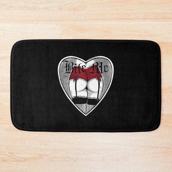 Item preview, Booty Bite - black and white sexy cartoon, comics butt, heart shaped sticker, dark red lingerie, designed and sold by SSINAMOON.