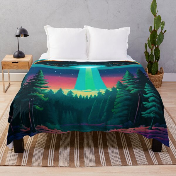 Item preview, Enchanted Woods: UFO Illuminating Forest Canopy designed and sold by GrizzlyCollective.