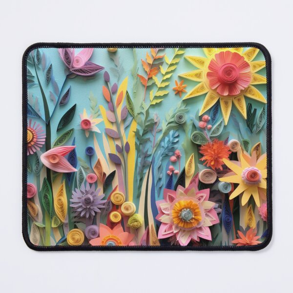 Item preview, Playful Pasture Paradise, Paper Quilled Colorful Floral Folk Art  designed and sold by AmandaArcane.