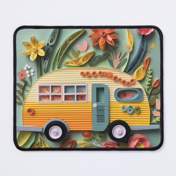 Item preview, Cheerful Travel Trailer Paper Quilled Folk Art  designed and sold by AmandaArcane.