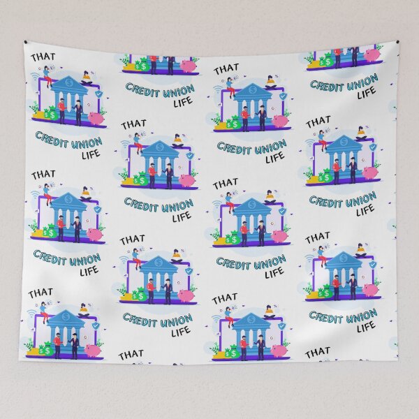 Item preview, Credit Union Life in Blue designed and sold by ReeReeDesigns.