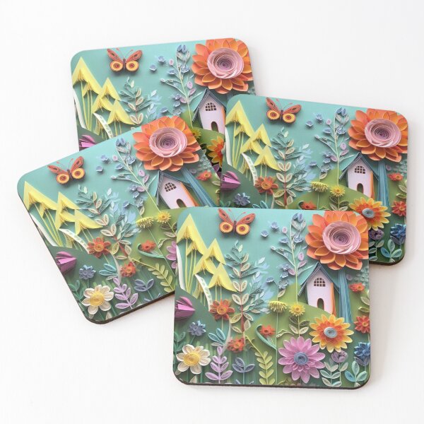 Item preview, Enchanting Forest Frolic, Paper Quilled Botanical Folk Art designed and sold by AmandaArcane.