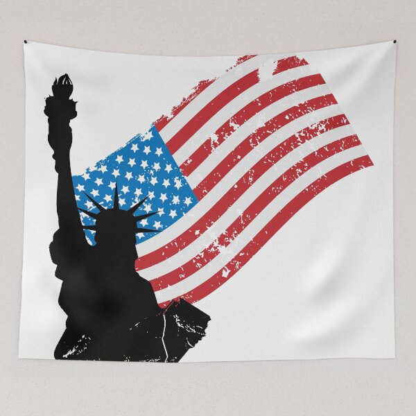 Item preview, Statue of Liberty USA Flag Black designed and sold by poisondesign.