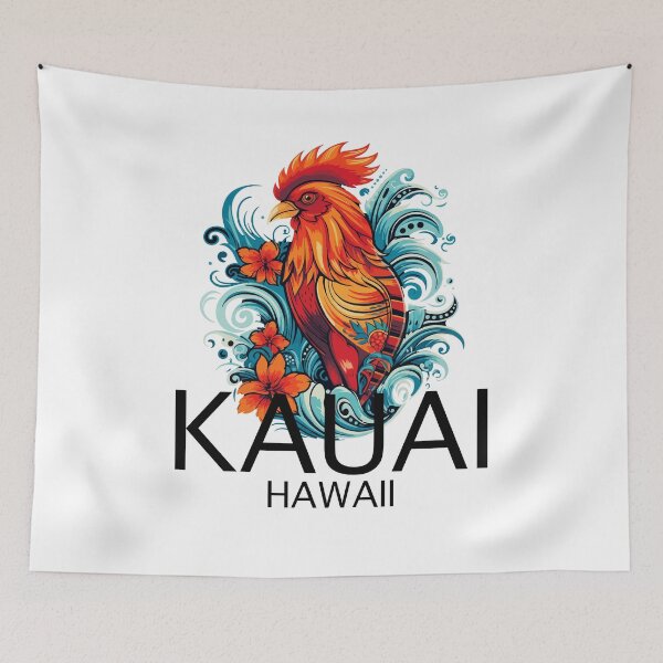 Item preview, Kauai Hawaii - Rooster (with Black Lettering) designed and sold by VelvetRoom.