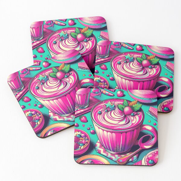 Item preview, Vibrant Pop Art Pink Latte designed and sold by StickerStudio27.