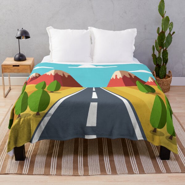 Item preview, Vector illustration of a mountain cartoon road landscape designed and sold by Familyshmot.