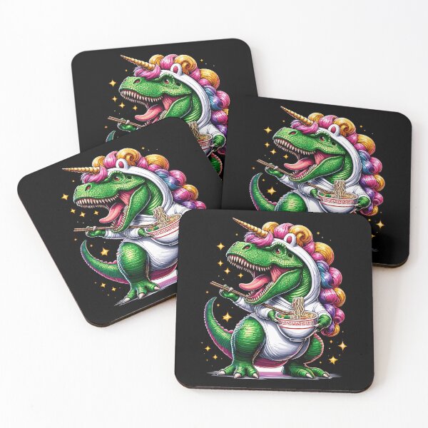 Item preview, Dinosaur Unicorn Rainbow Eat Noodle Bowl's Ramen designed and sold by Artistoos.