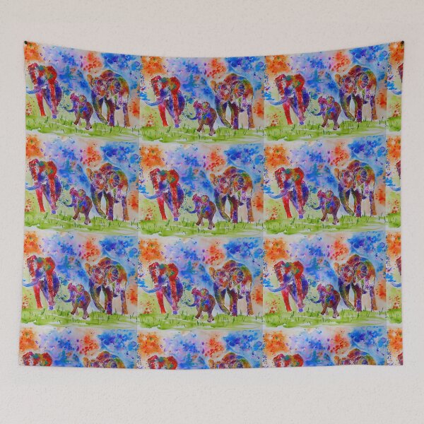 Item preview, Colourful Elephant Family designed and sold by Casimirasart.