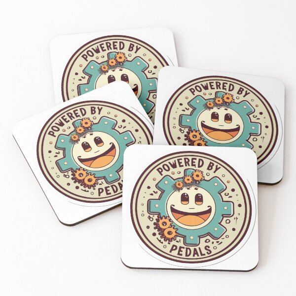 Item preview, Powered by Pedals - Gear and Pedal Smiling Face Design designed and sold by NiftyWrx.