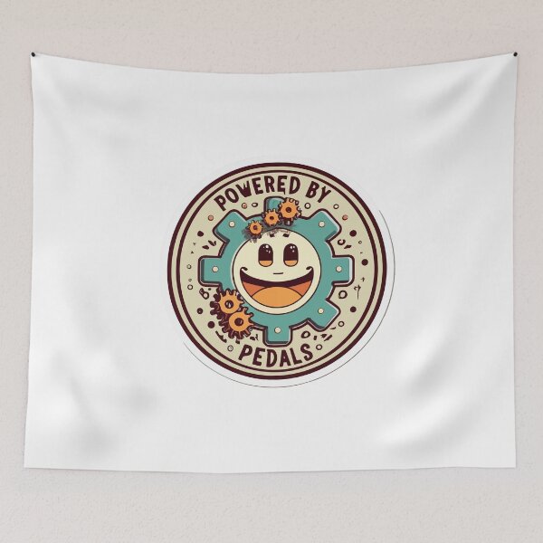 Item preview, Powered by Pedals - Gear and Pedal Smiling Face Design designed and sold by NiftyWrx.