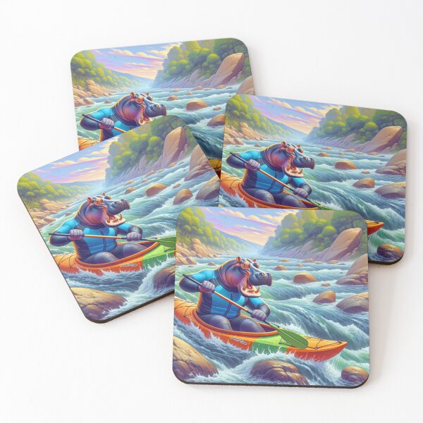 Item preview, Adventurous Hippo: Kayaking Down the Rapids designed and sold by 0penvimark.