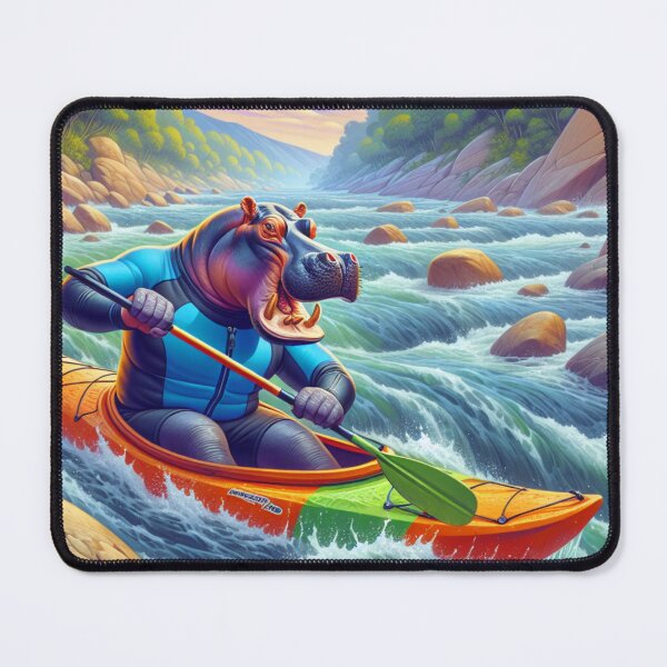 Item preview, Adventurous Hippo: Kayaking Down the Rapids designed and sold by 0penvimark.