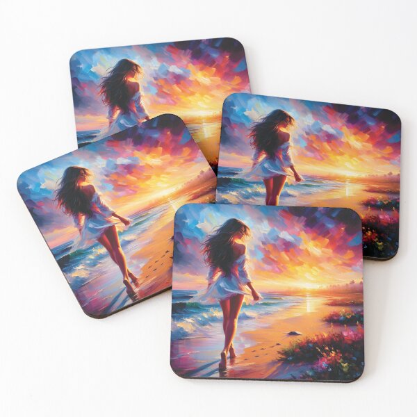 Item preview, Beautiful Woman walking on the Beach designed and sold by Starwebd.