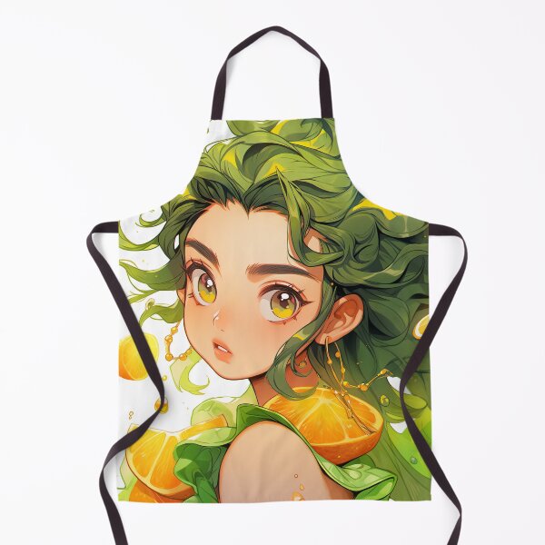 Item preview, Vibrant Green and Citrus Anime Girl designed and sold by bubblegoth.