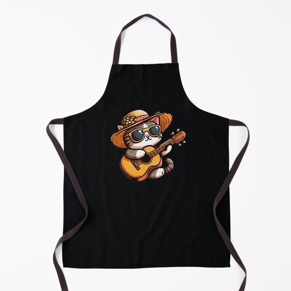 Item preview, Sunhat Serenade: The Guitar-Strumming Cat designed and sold by ArteeInnovation.