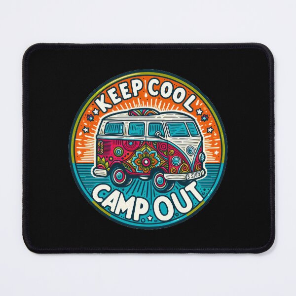 Item preview, Keep Cool Camp Out Sticker Camper Bus Lifestyle Sticker 3 designed and sold by Lichtbildfang.