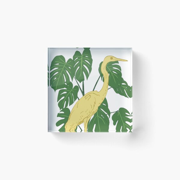 Item preview, Egret and Monstera designed and sold by Designsbyshoshi.