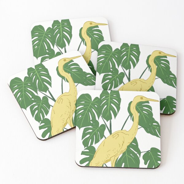 Item preview, Egret and Monstera designed and sold by Designsbyshoshi.