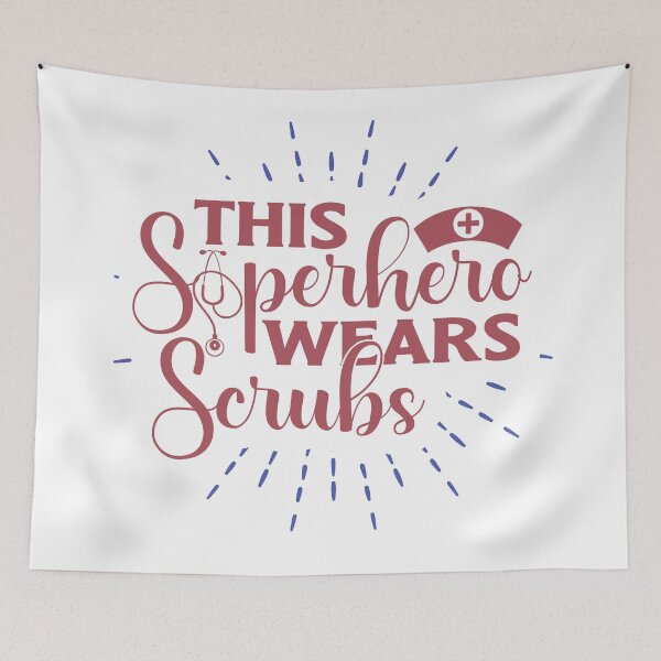 Item preview, This Superhero Wears Scrubs designed and sold by lucidfrog.