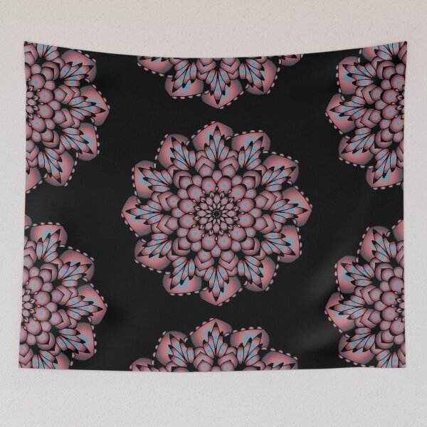 Item preview, Black Floral Peacock Mandala designed and sold by sofibelen.