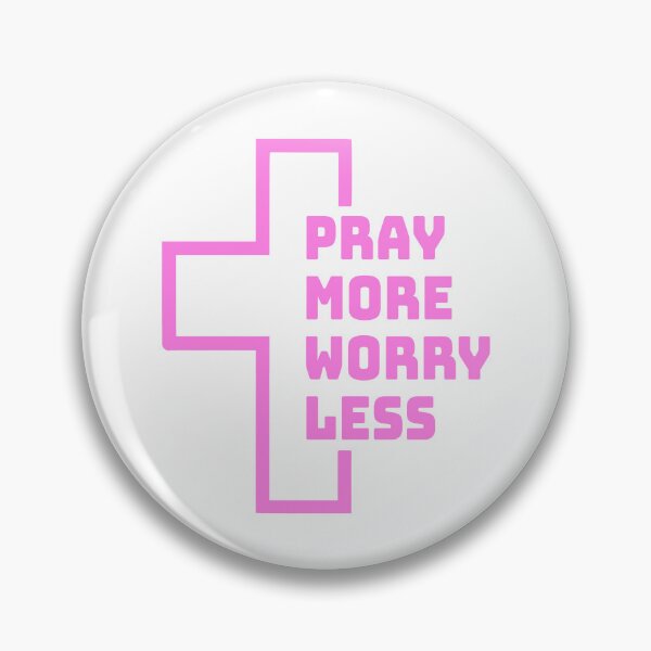 Artikelvorschau, Bete mehr, sorge dich weniger! Rosa christliches Kreuz entworfen und verkauft von PMCreative.