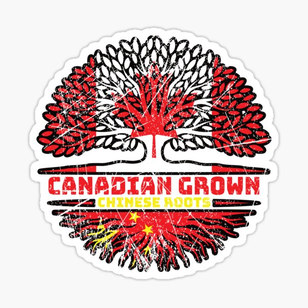 Aperçu de l'œuvre Chine Chinois Canadien Canada Racines d'arbres Drapeau créée et vendue par FlagX.