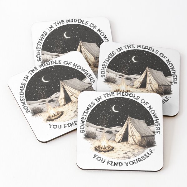 Item preview, Boho Desert Solitude Reflective Camping Scene with Inspirational Quote for Self-Care designed and sold by ASeasonalFlair.