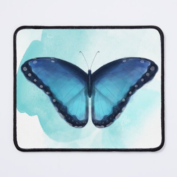 Item preview, Watercolor Blue Morpho butterfly print designed and sold by CherryFoxDesign.