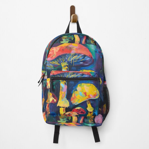 Item preview, Psychedelic Fungal Fantasia - Vivid Mushrooms Dance in Dreamlike Darkness Digital Art designed and sold by OlfactoART Studio.