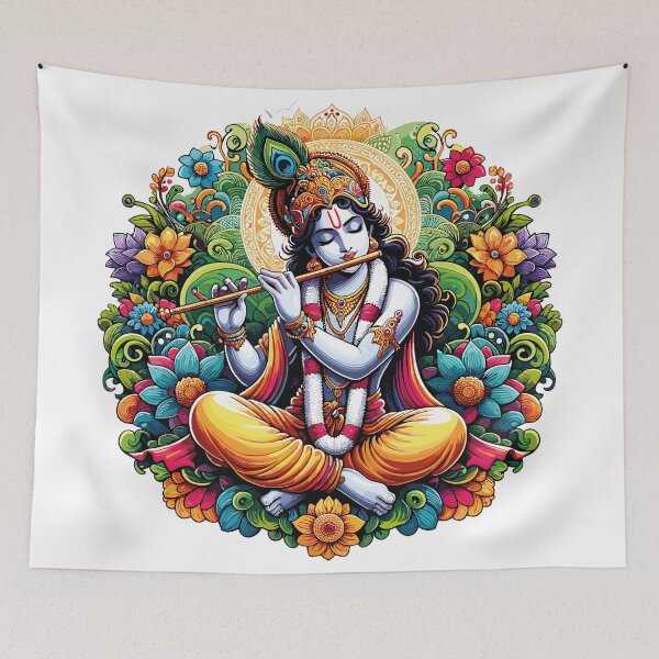 Item preview, KRISHNA PLAYING THE FLUTE designed and sold by PSYNOVA.