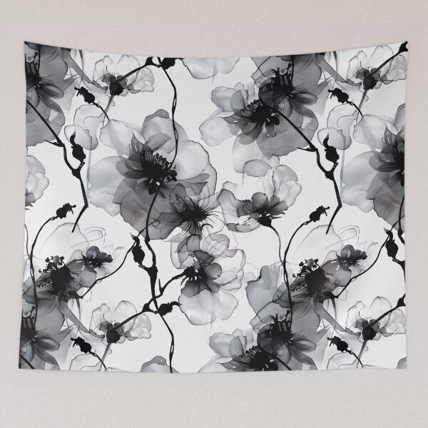Item preview, Luxury Black and White Floral designed and sold by Magnuna.