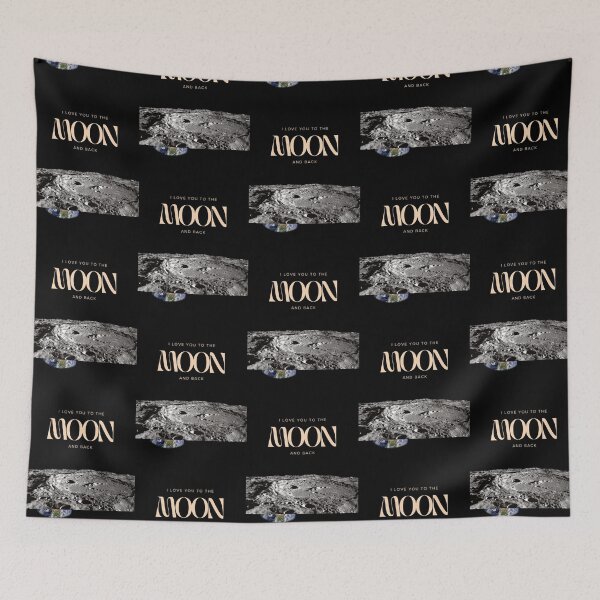 Item preview, I love you to the MOON and back | Black Background designed and sold by RM-Journey.