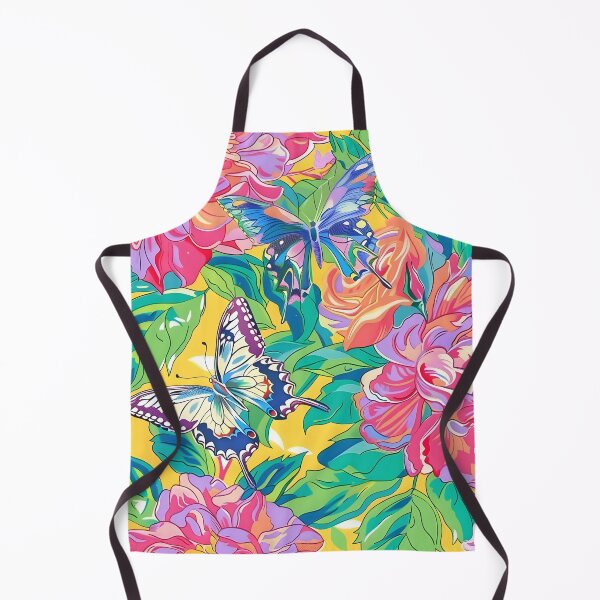 Item preview, Peonies and Monarch butterflies in 70s style designed and sold by SophieClimaArt.