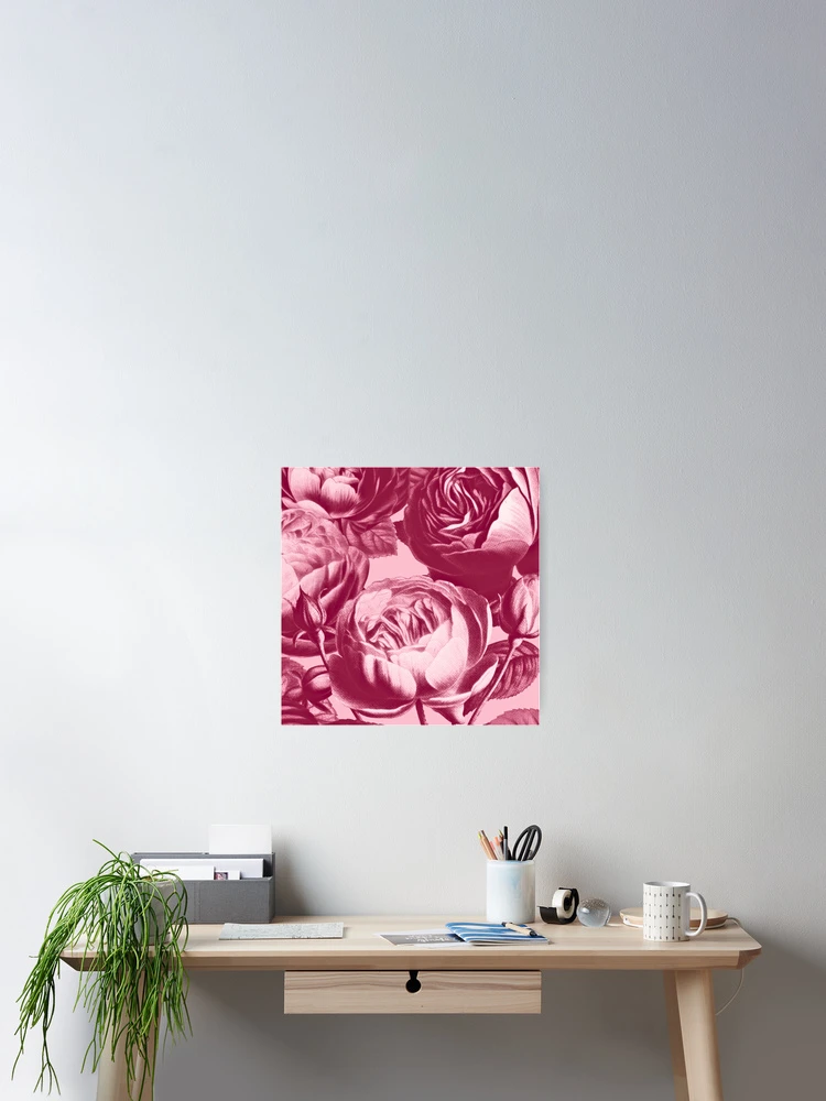 Thumbnail 2 of 3, Poster, Garden Roses in Deep Raspberry Pink designed and sold by studio2940.