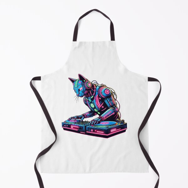 Item preview, Neon Robo-Cat DJ designed and sold by RetroPop23.