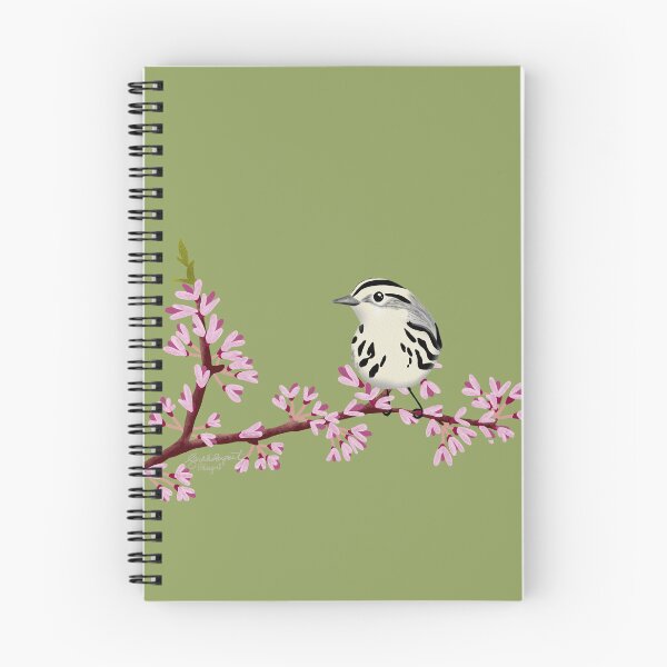 Item preview, Black-and-white Warbler female on Redbud designed and sold by Peleegirl.