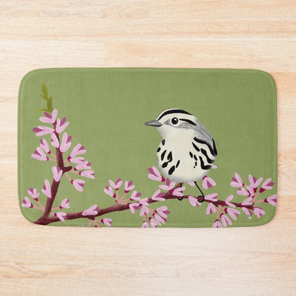 Item preview, Black-and-white Warbler female on Redbud designed and sold by Peleegirl.