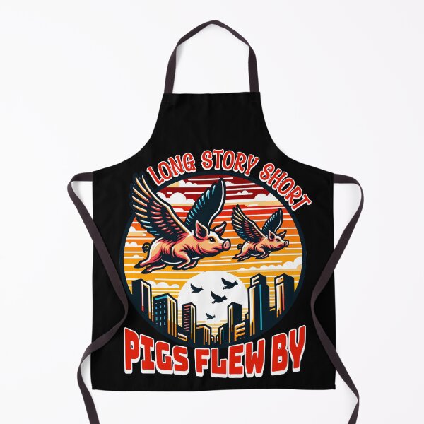 Item preview, Long story short pigs flew by - funny pigs with wings designed and sold by JoksterHaven.