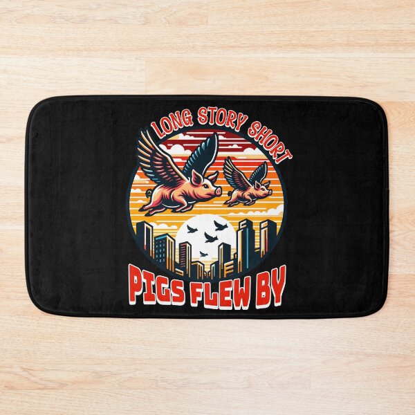 Item preview, Long story short pigs flew by - funny pigs with wings designed and sold by JoksterHaven.