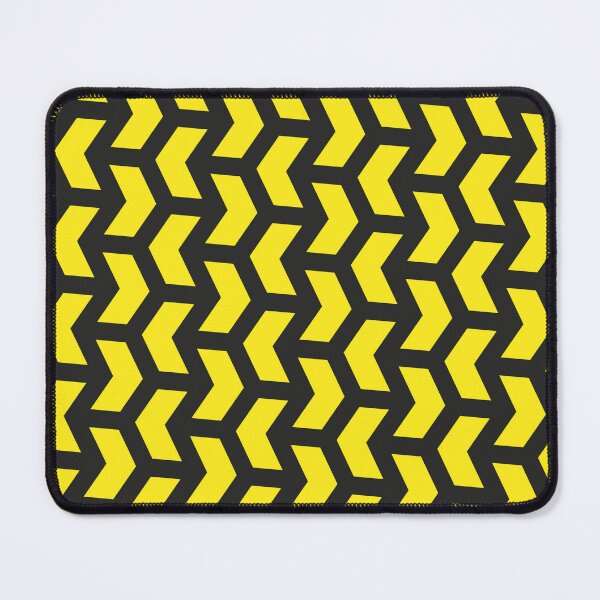 Item preview, Yellow Chevron Alternating Arrows Black Outlined BiColor Tiles designed and sold by Alchemy-A-La-G.