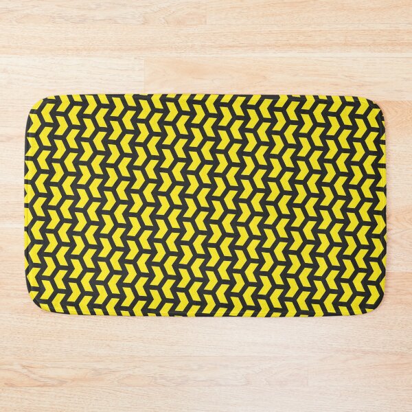 Item preview, Yellow Chevron Alternating Arrows Black Outlined BiColor Tiles designed and sold by Alchemy-A-La-G.
