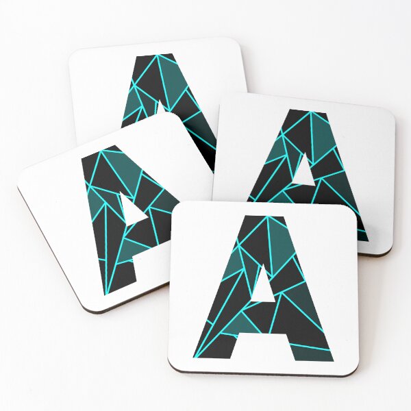 Item preview, Monogram A With Neon Blue Abstract Lines designed and sold by Coffee Lifestyle.